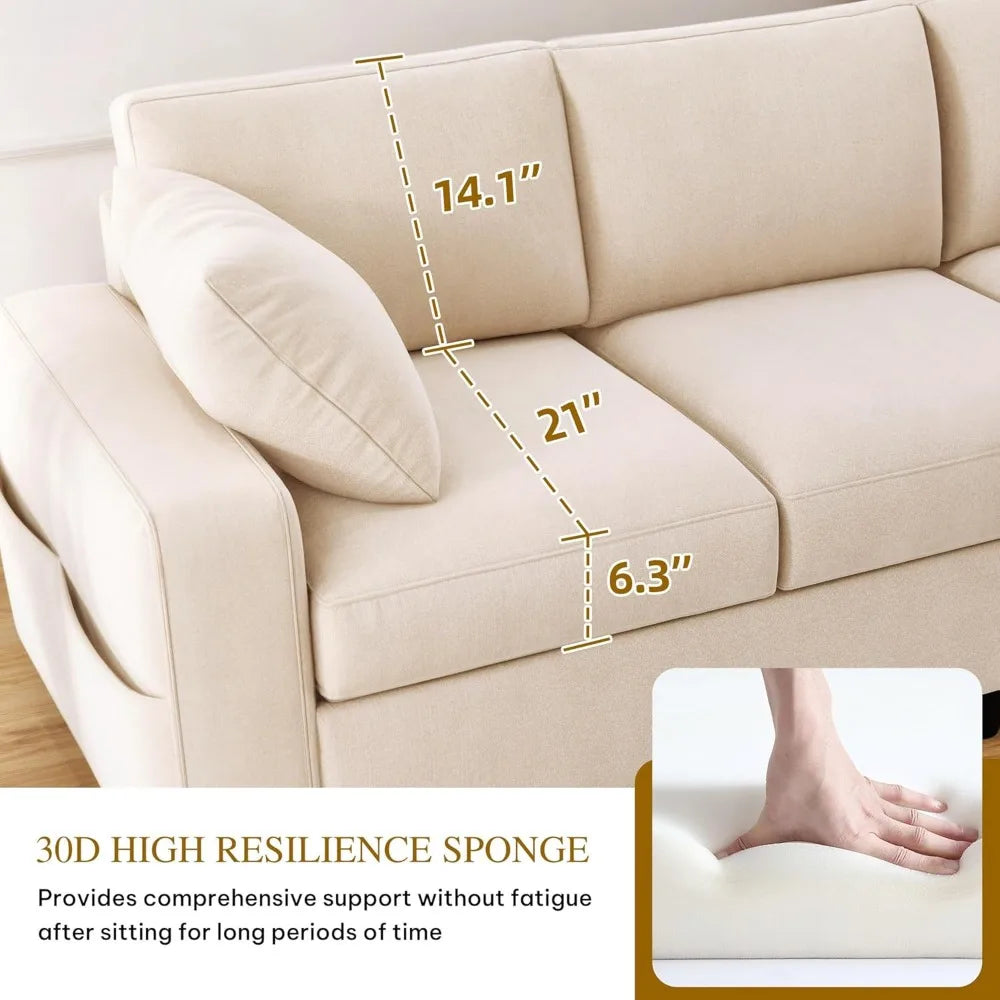 Ljustra 80 Inch Comfy Upholstered Sofa Couch Modern Loveseat Sleeper