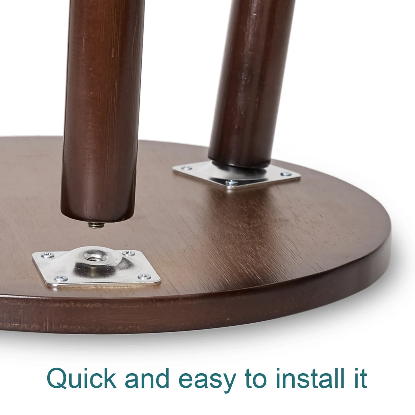 Small Round Bamboo Plant Stand 3-Legged End Table Set of 2