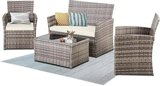 Modular Wicker Outdoor Sectional Sofa Set Patio Furniture Conversation Set