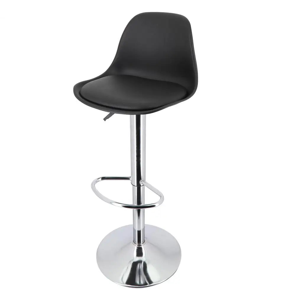 Modern Armless Kitchen Island Stool Set of 2 Adjustable Faux Leather