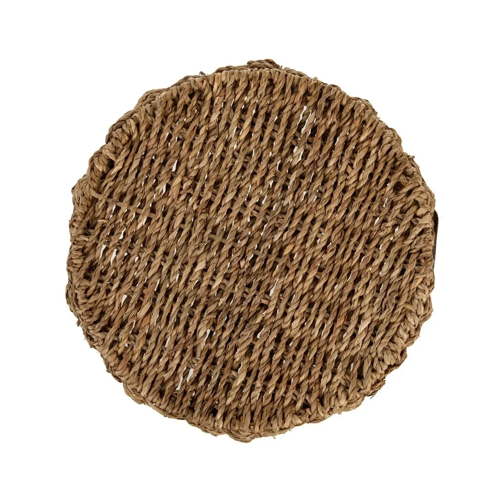 Handwoven Seagrass Storage Basket Large Round Decorative Organizer