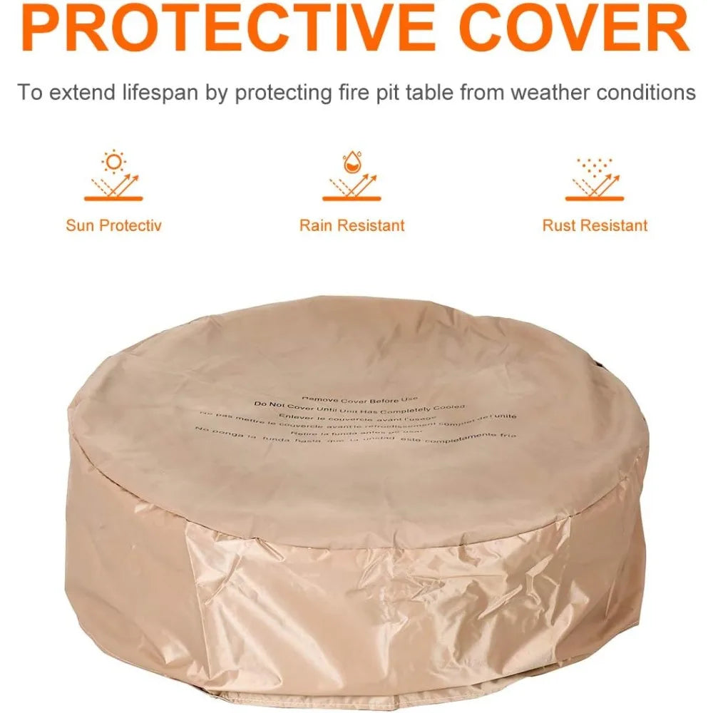 Ljustra Gas Fire Pit 28 Inch 40000 BTU Outdoor Propane Fire Table