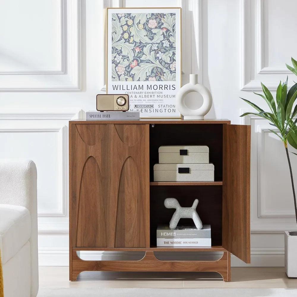 Mid Century Modern Sideboard Buffet Cabinet Storage Set of 2 63 Inch