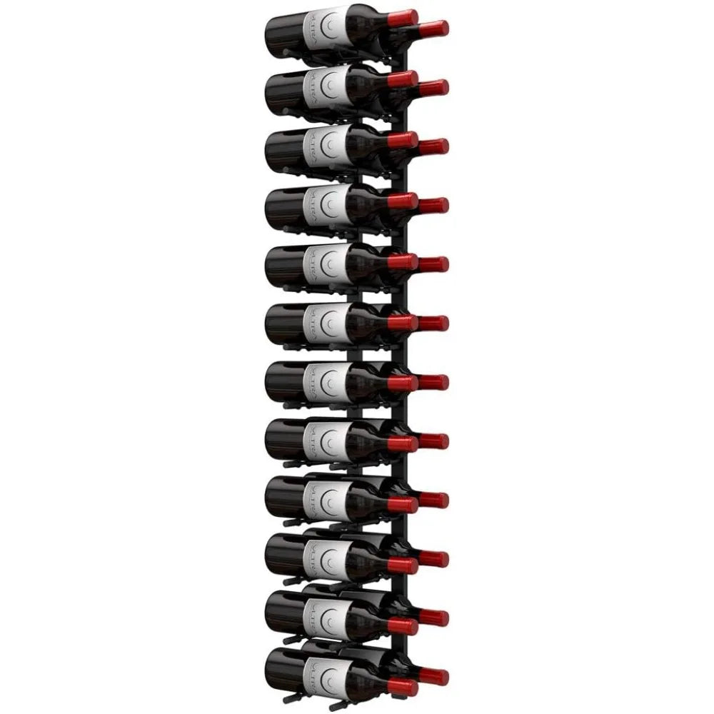 Wall Mounted Wine Rack Modern Metal Storage for 24 Bottles 4 Foot
