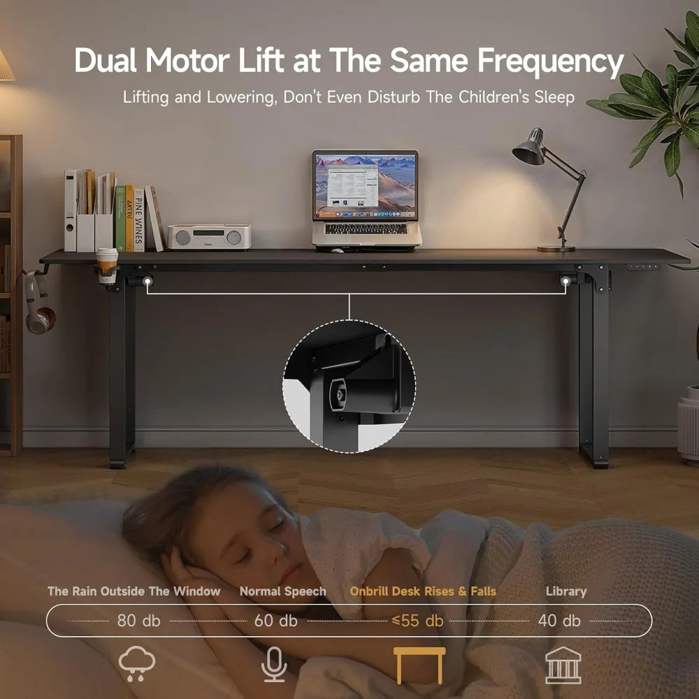 Ljustra 71x32 Inches Adjustable Height Stand Up Desk Dual Motor Memory Controller