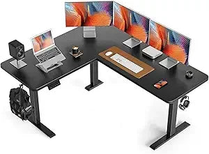 L Shaped Standing Desk Adjustable Corner Ergonomic Workstation 63 Inch