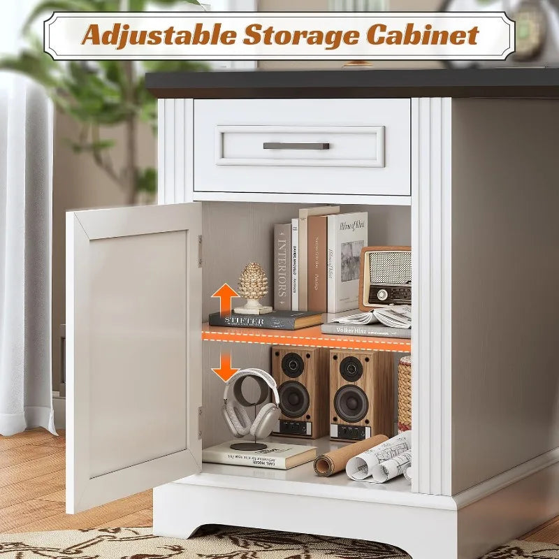 Ljustra Farmhouse 69 Executive L Shaped Desk Home Office with Storage