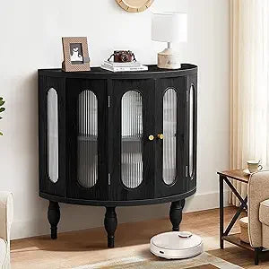 47in Fluted Sideboard Buffet Cabinet Modern Console Storage Table