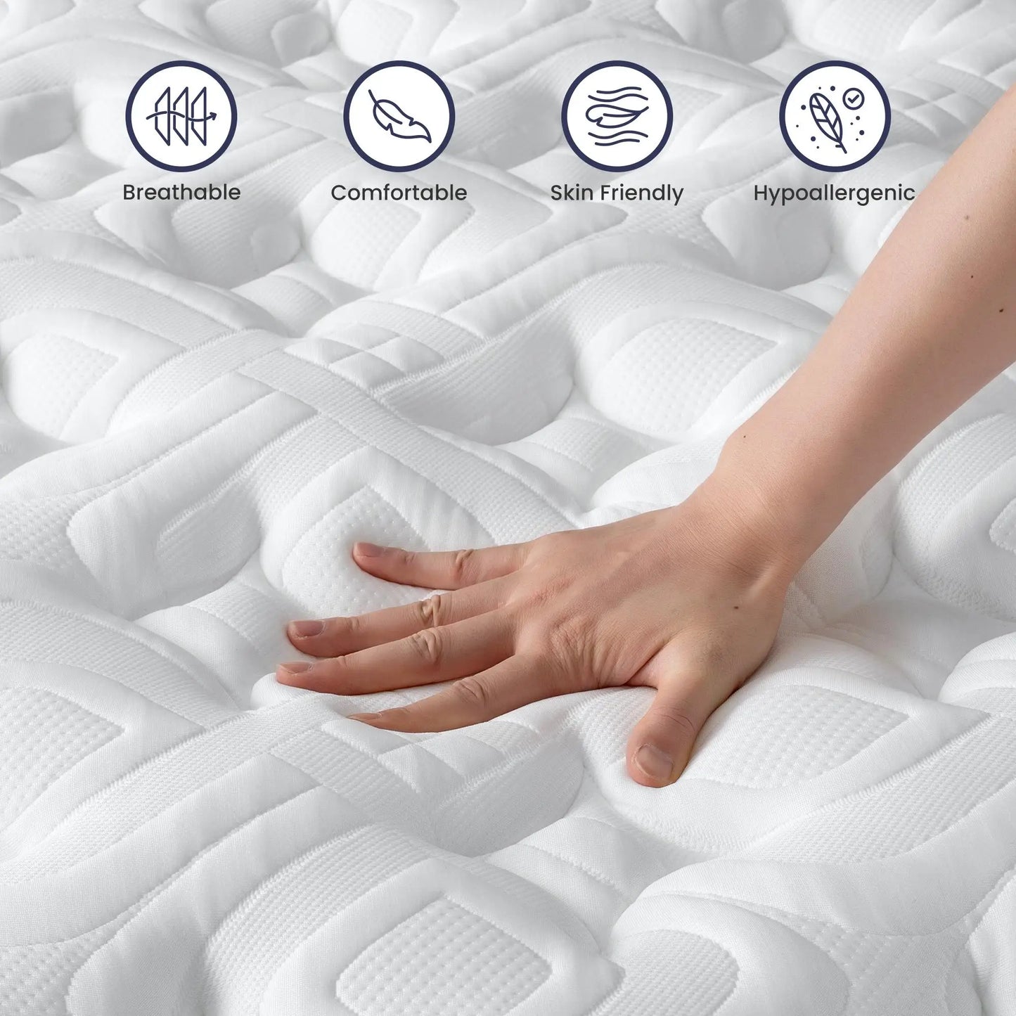 Ljustra 12 Inch Hybrid Mattress Memory Foam Innerspring Comfort