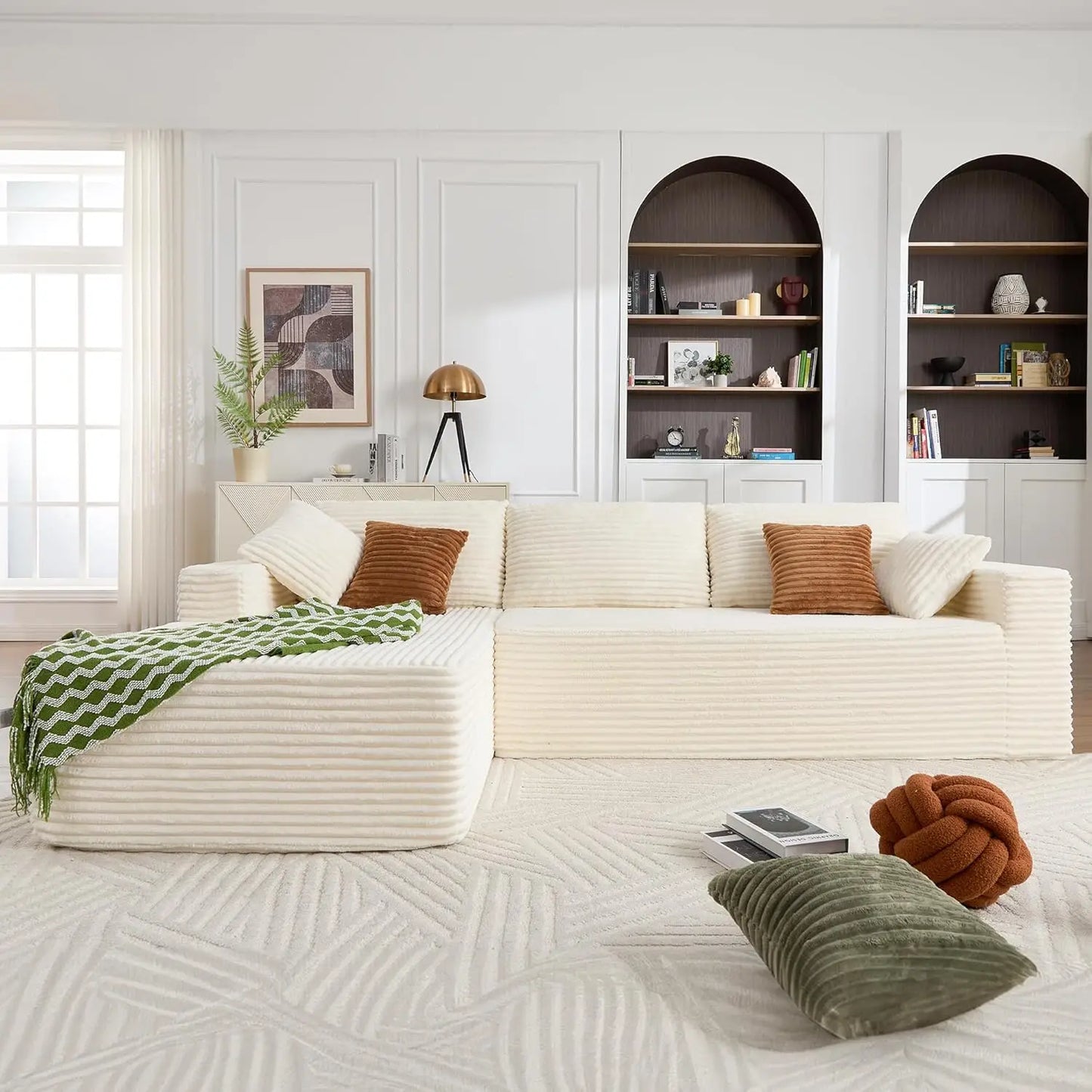 Ljustra 108 Inch Modular Sectional Sofa with Oversized Chaise Deep Seating