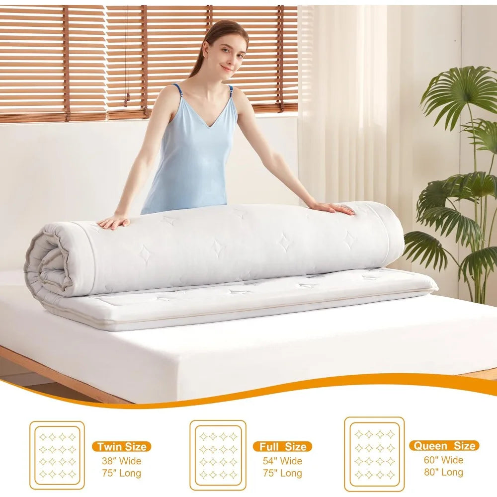 Ljustra Japanese Floor Mattress Topper 4 Inch Memory Foam Futon