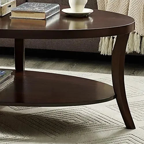 Perth Contemporary Oval Coffee Table with Storage for Living Room