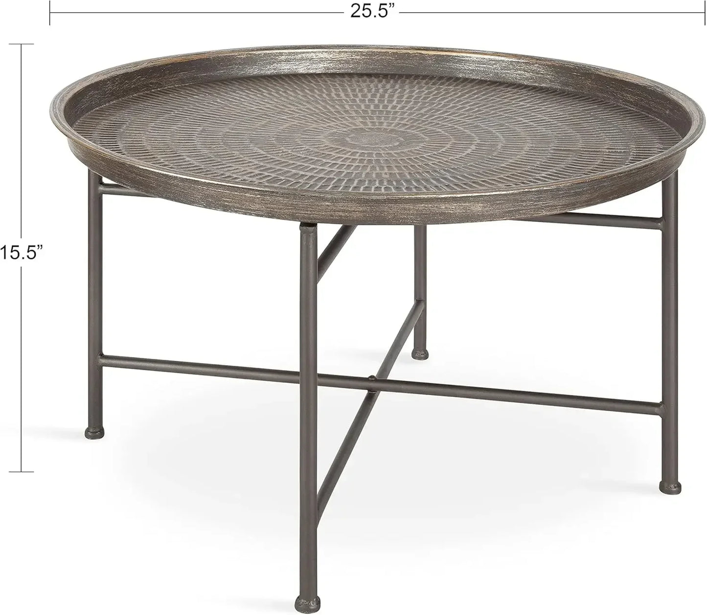Mahdavi Boho-Chic Hammered Metal Tray Coffee Table by Ljustra