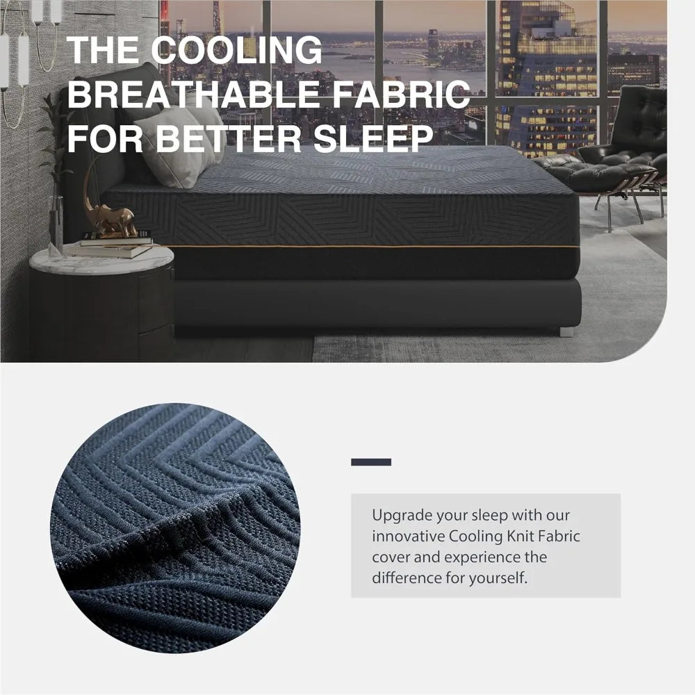 Ljustra 14 Inch Firm Memory Foam Mattress Cooling Copper Foam US Made