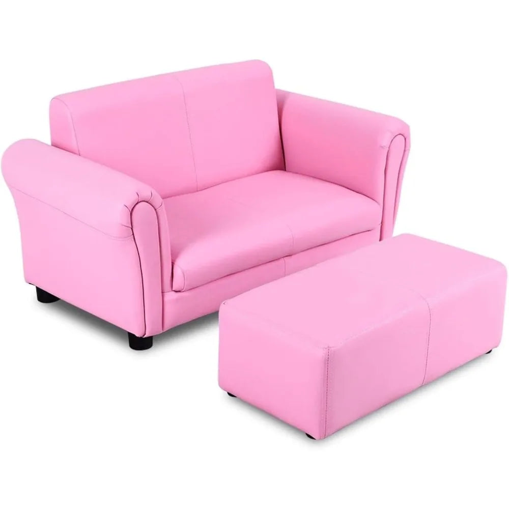 Ljustra 2 in 1 Double Seat Sofa with Footstool for Kids Lounge Chair