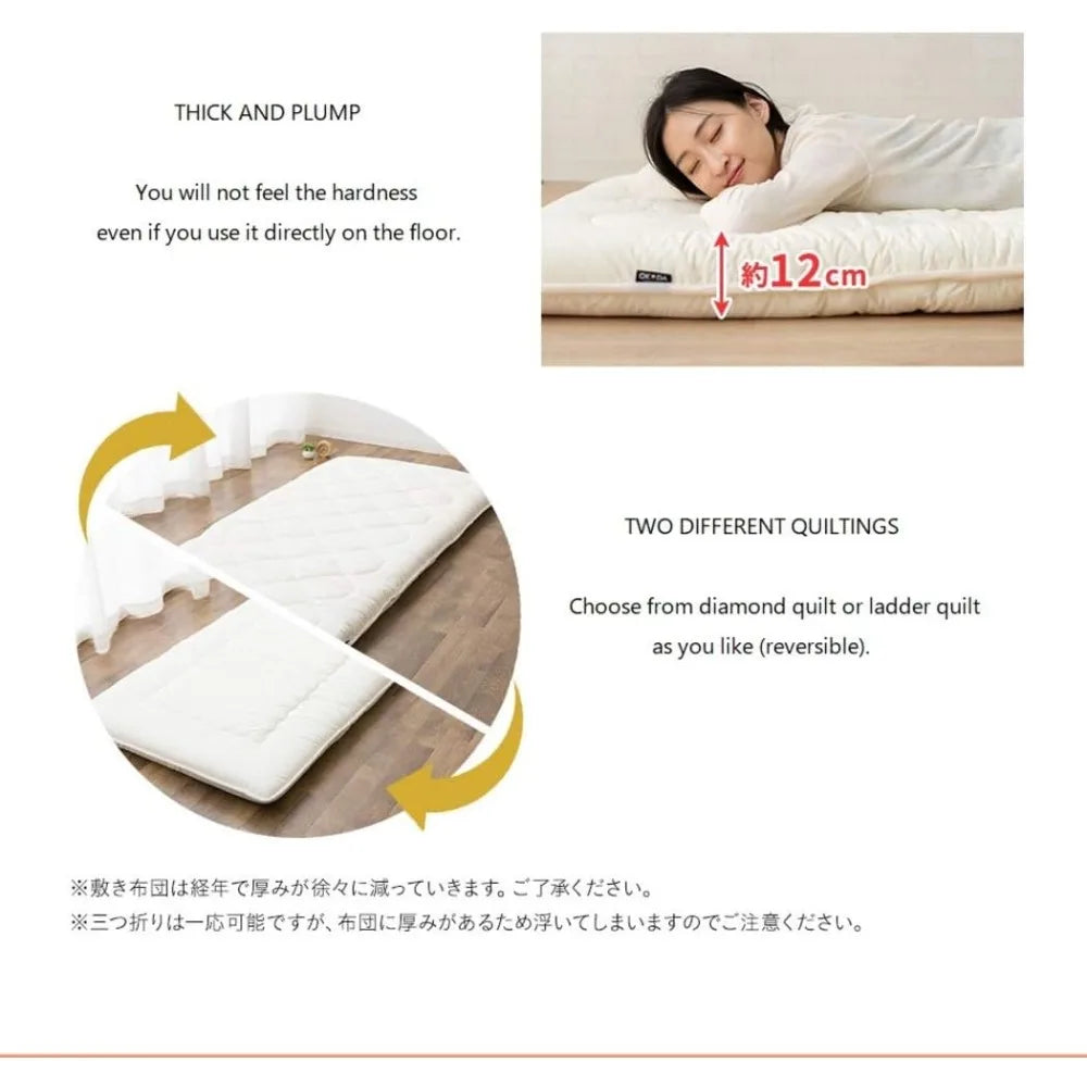 Ljustra Japanese Futon Mattress Extra Thick Twin Shikibuton LEAVEL2