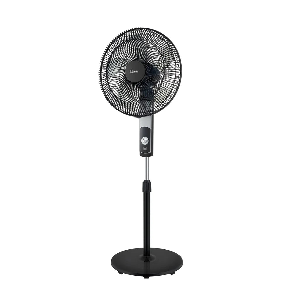 16 Inch Smart Pedestal Fan with 12 Speed Settings Wi-Fi Control Adjustable Height 12 Hour Timer Quiet Operation Remote Included