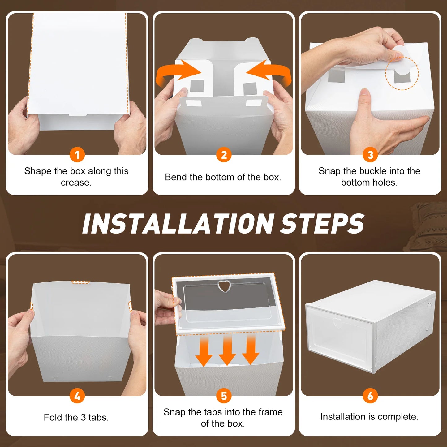 20pcs Transparent Stackable Shoe Organizer Storage Box Display Case