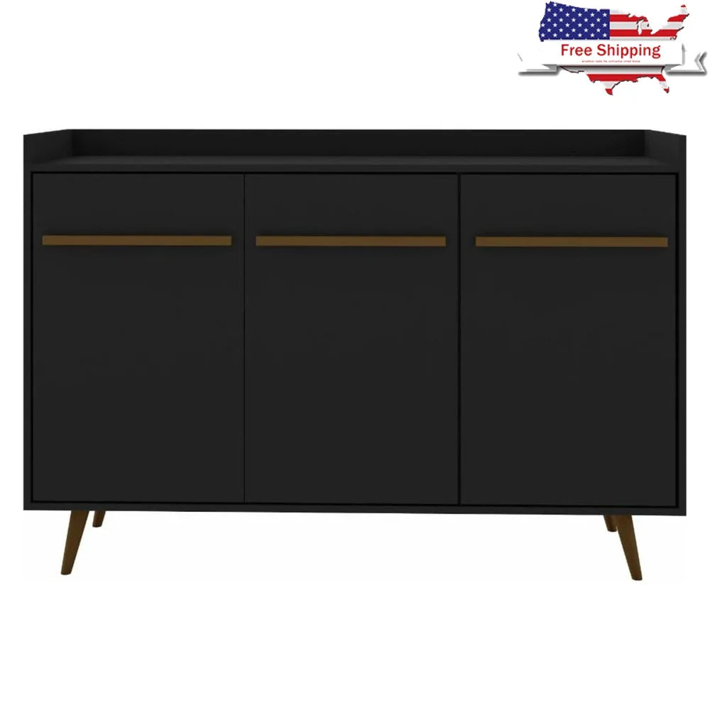 Wood Buffet Sideboard with 4 Shelves Cabinets Dining Room Living Room