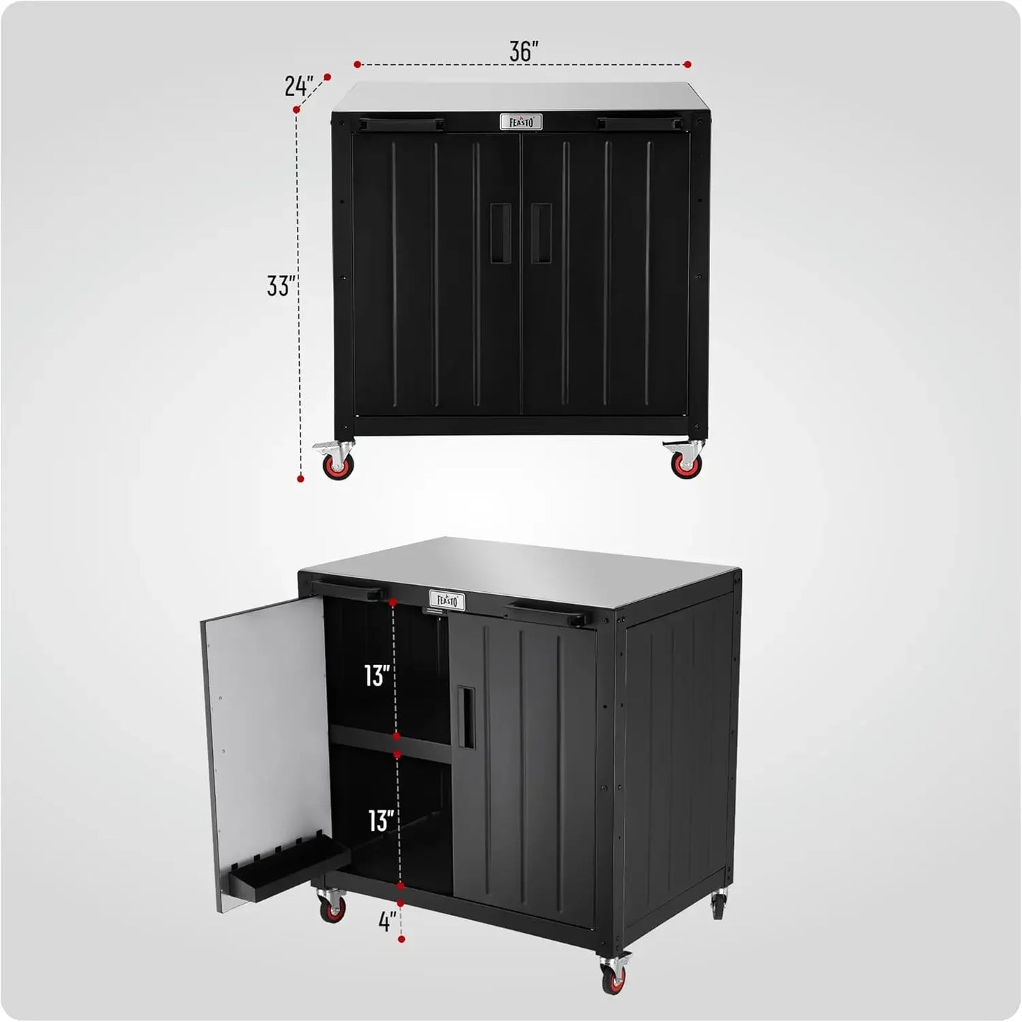 Grill Table Outdoor Bar Cart Kitchen Island Storage Cabinet 304 Steel