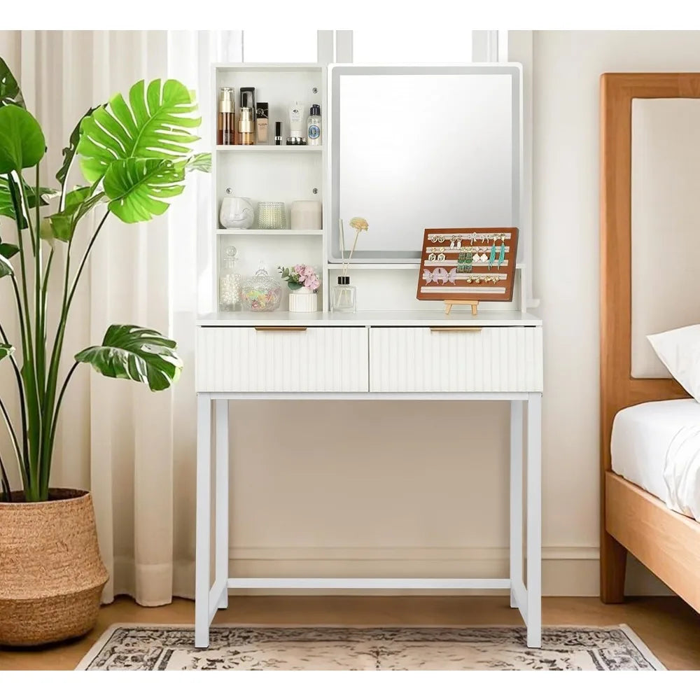 Makeup Vanity Desk with Mirror Modern Minimalist Dressing Table