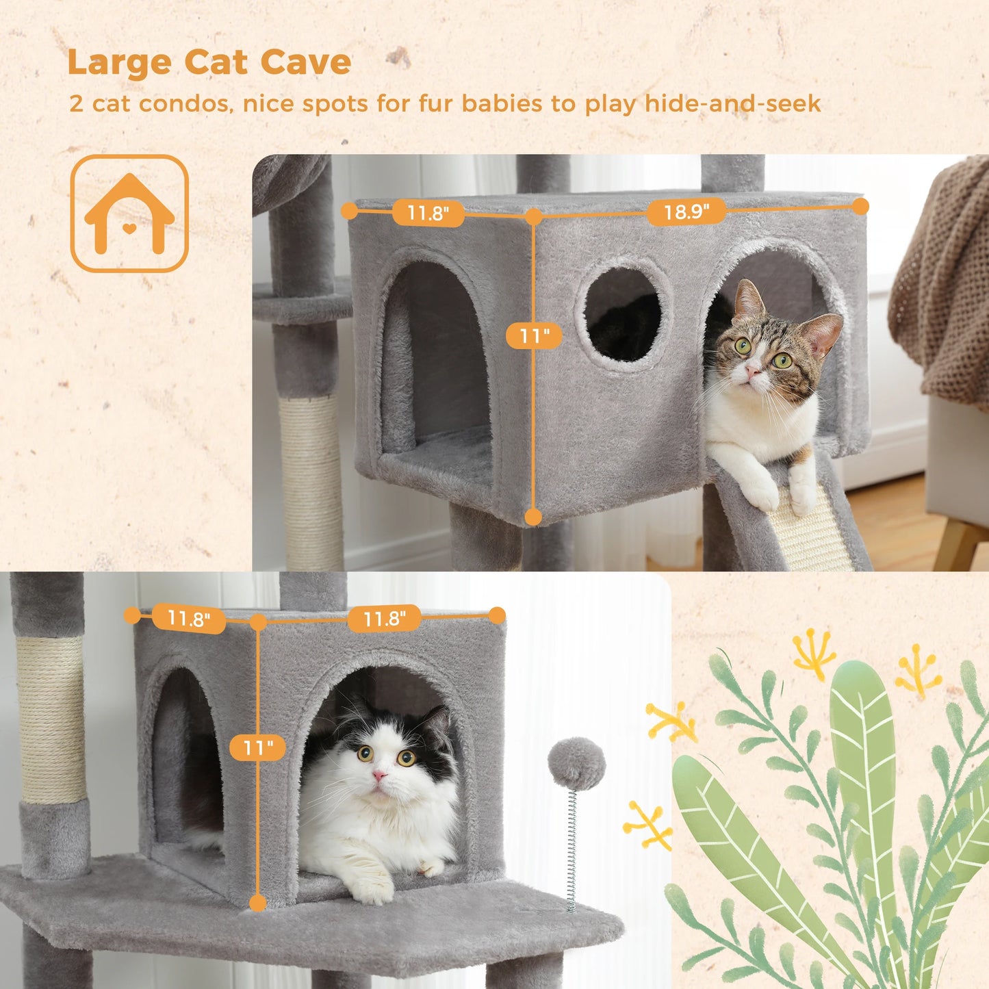 Luxury Cat Climbing Frame Multi-Layer Scratching Post Playground