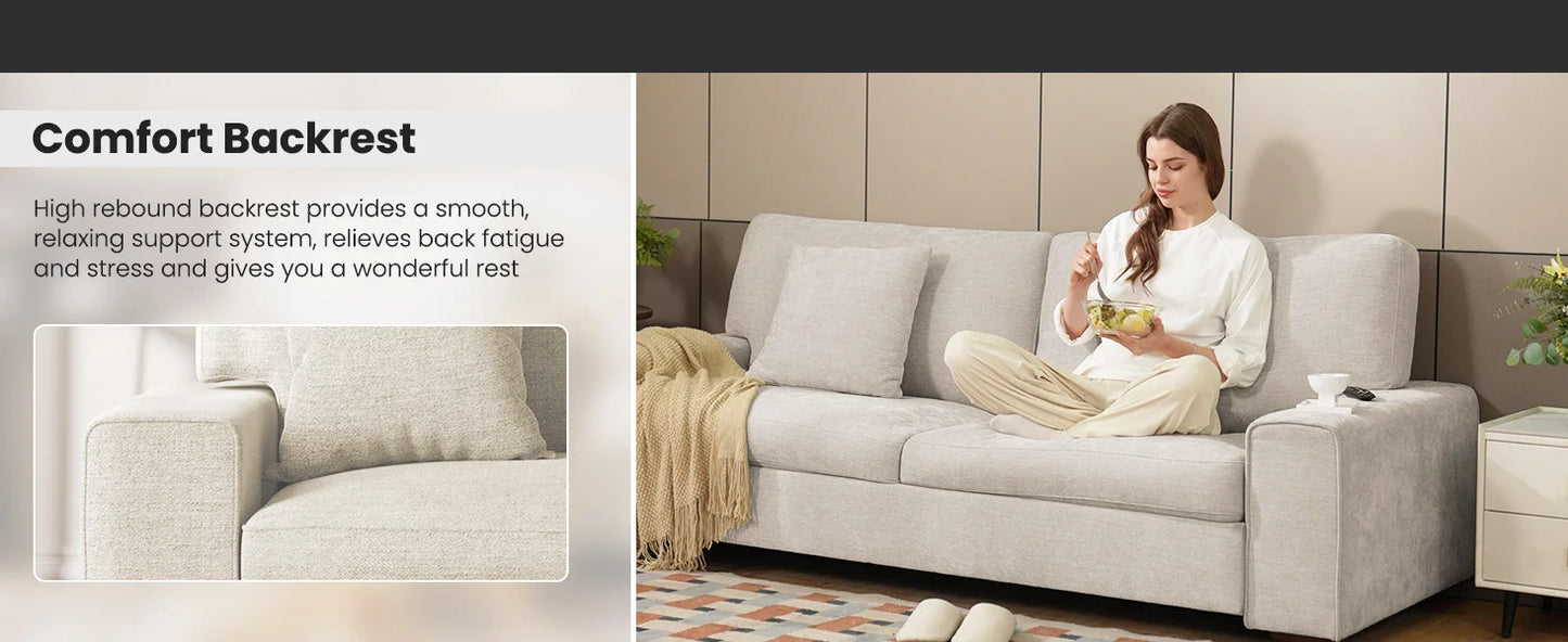 Modern Loveseat Sofa Chenille Recliner Removable Cover Spring Cushions