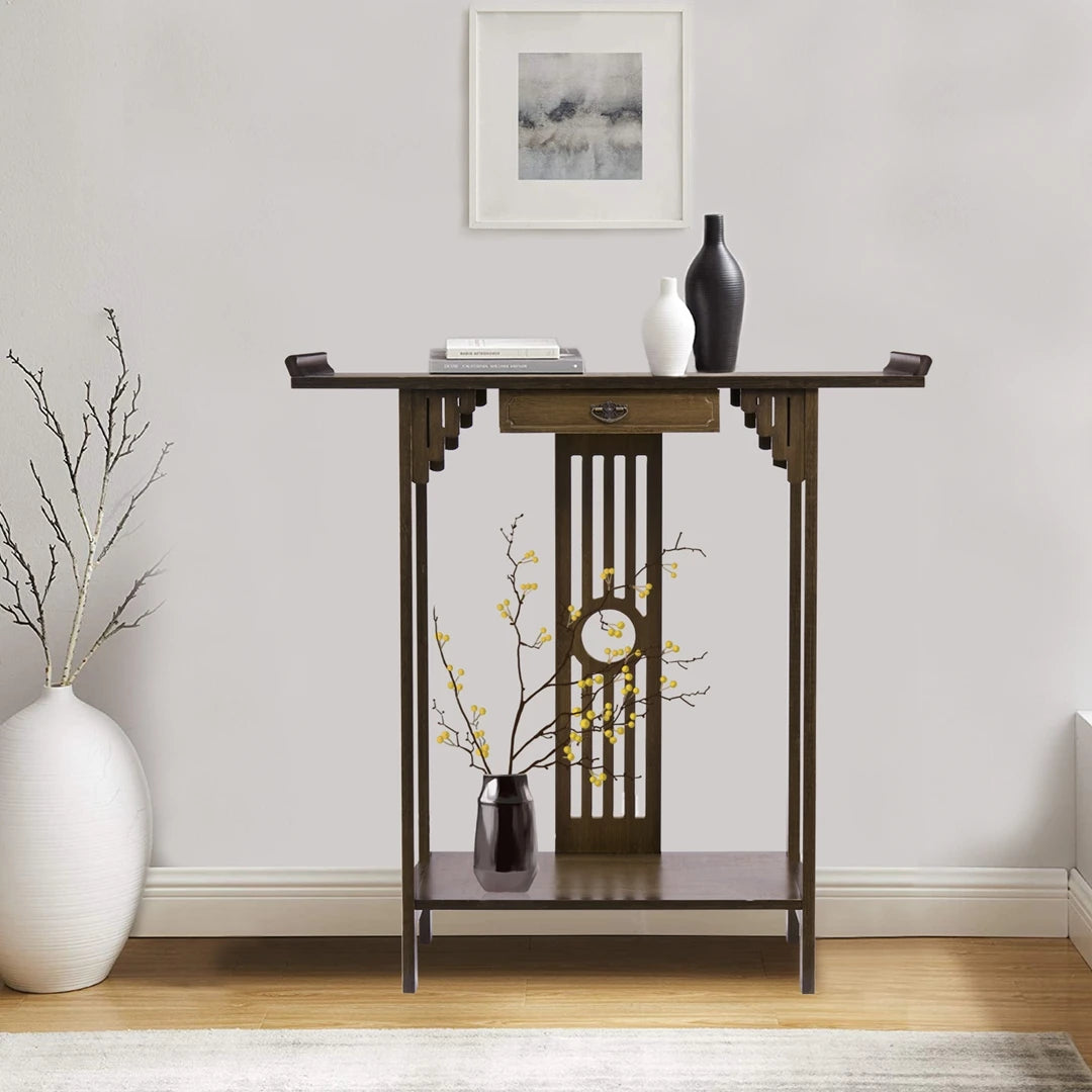 Modern Console Table with Drawer for Entryway Hallway Living Room