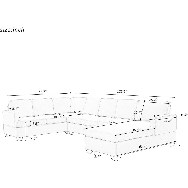 Ljustra Modular Sectional Sofa Set with Storage Ottoman and Pillows