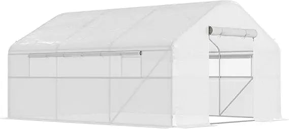 13x10x6.5 Hoop House Greenhouse Large Windows Zippered Door