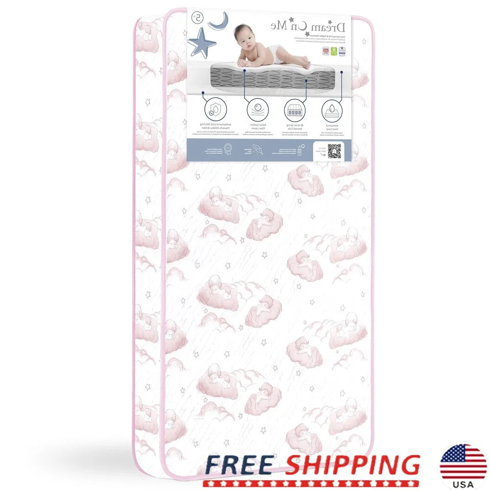 Ljustra Lightweight Crib Toddler Bed Mattress Waterproof Hypoallergenic 5 Inch