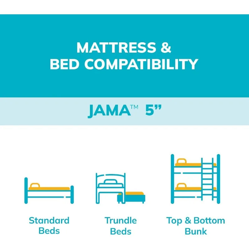 Ljustra 5 Inch Twin Mattress for Kids Bunk Bed Medium Firm Trundle