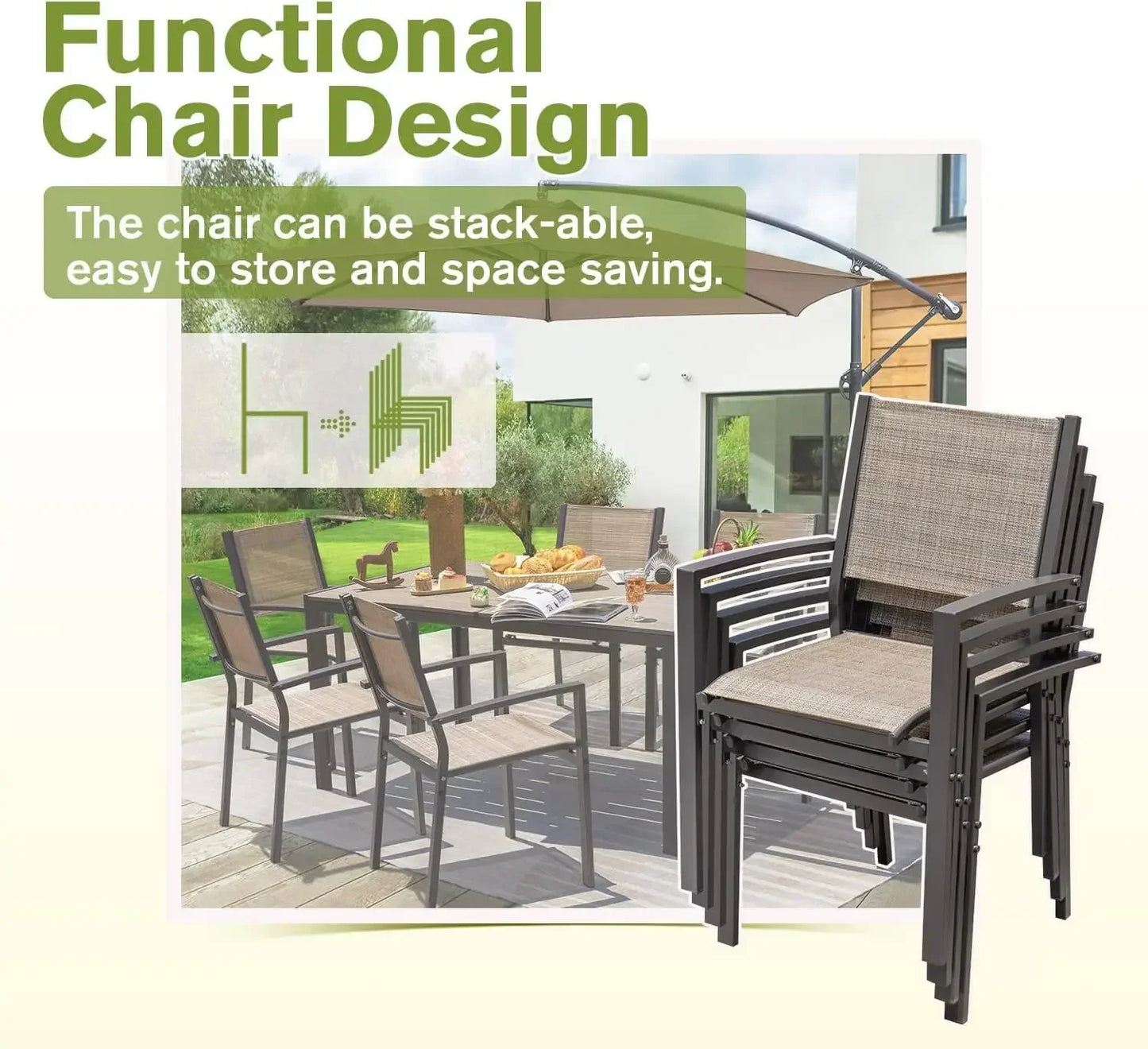 Patio Dining Set 7 Pieces Outdoor Furniture Table and Chairs