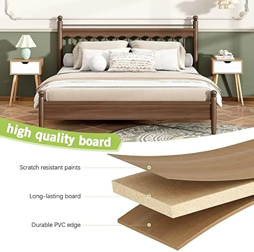 Modern Wood Nightstand Set of 2 Bedside Table with Drawer for Bedroom