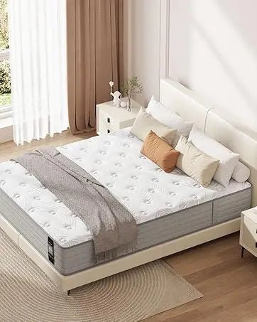 Ljustra Full Size 10 Inch Medium Firm Hybrid Mattress with Gel Foam