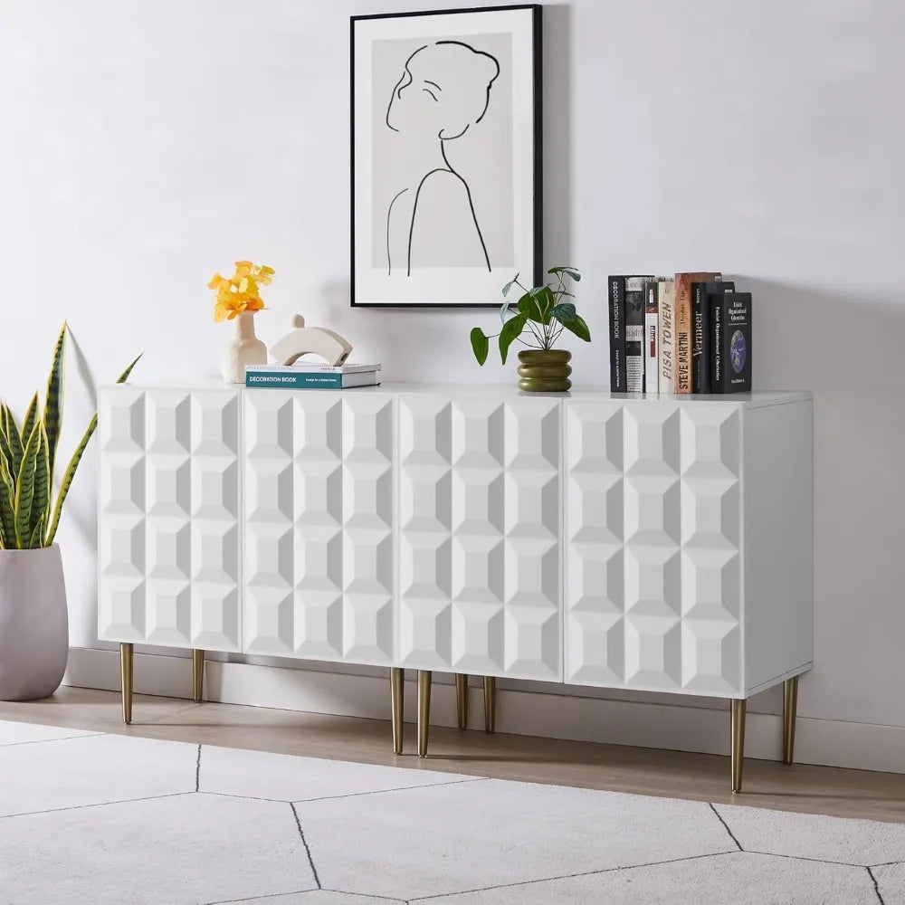 Accent Storage Cabinet Buffet Sideboard Small Credenza for Kitchen Entryway