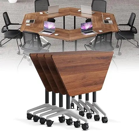 Folding Conference Table On Wheels Flip Top Mobile Training Table 2pack