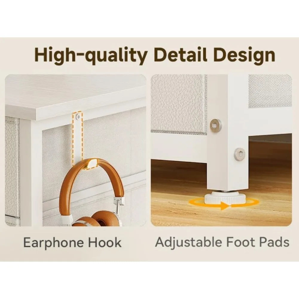 48 Inch Modern Computer Desk with 8 Drawers for Home Office Gaming