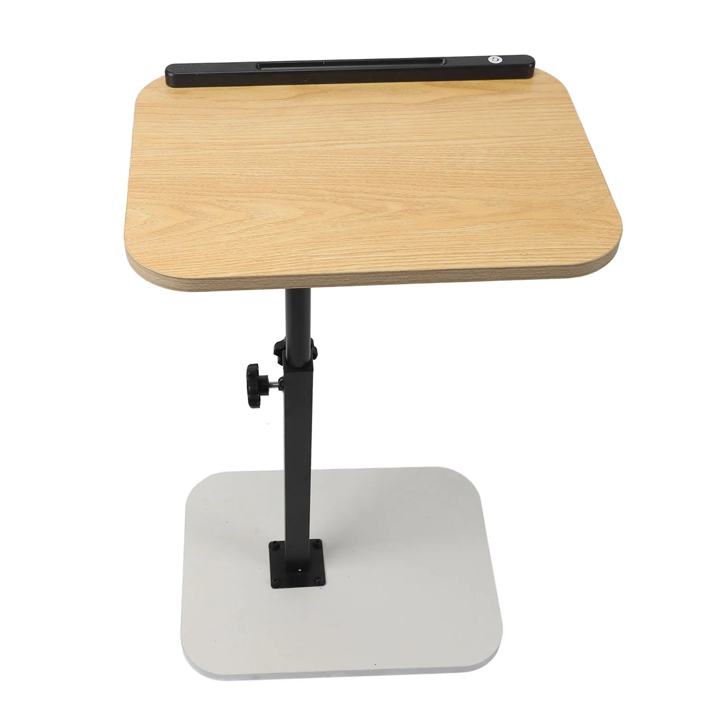 Mobile Lift C Shaped Side Table Wood Carbon Steel Adjustable Couch Desk