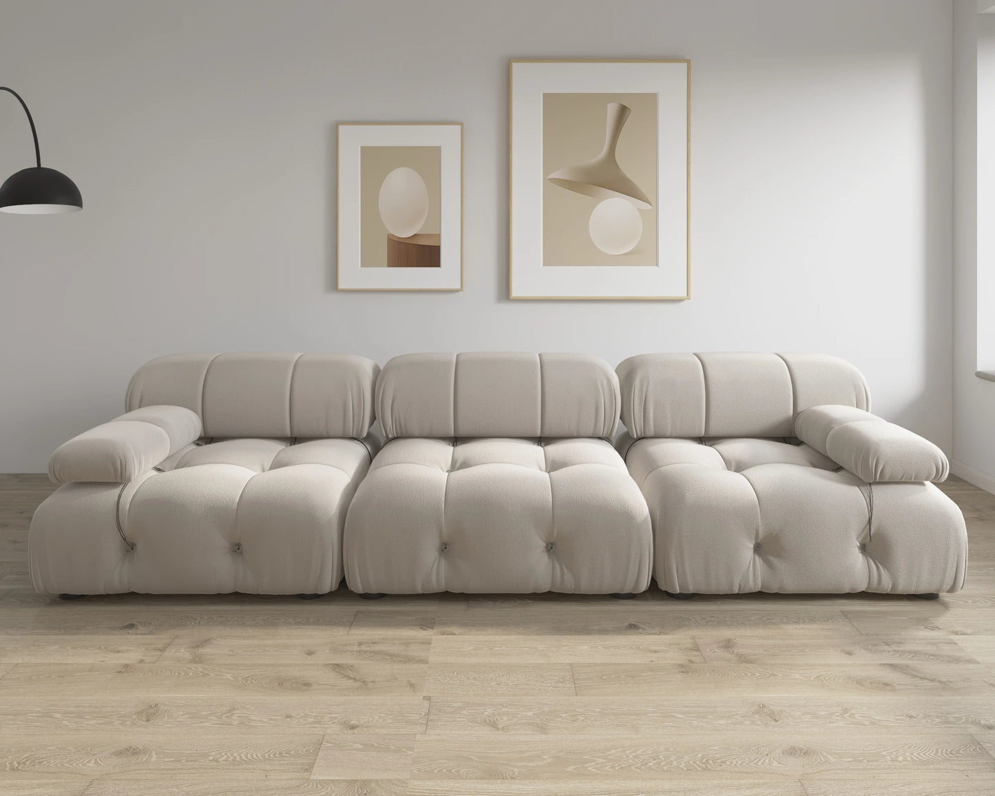 Ljustra 104" Modern Velvet Modular Sectional Sofa, Minimalist Design, 3 Seat