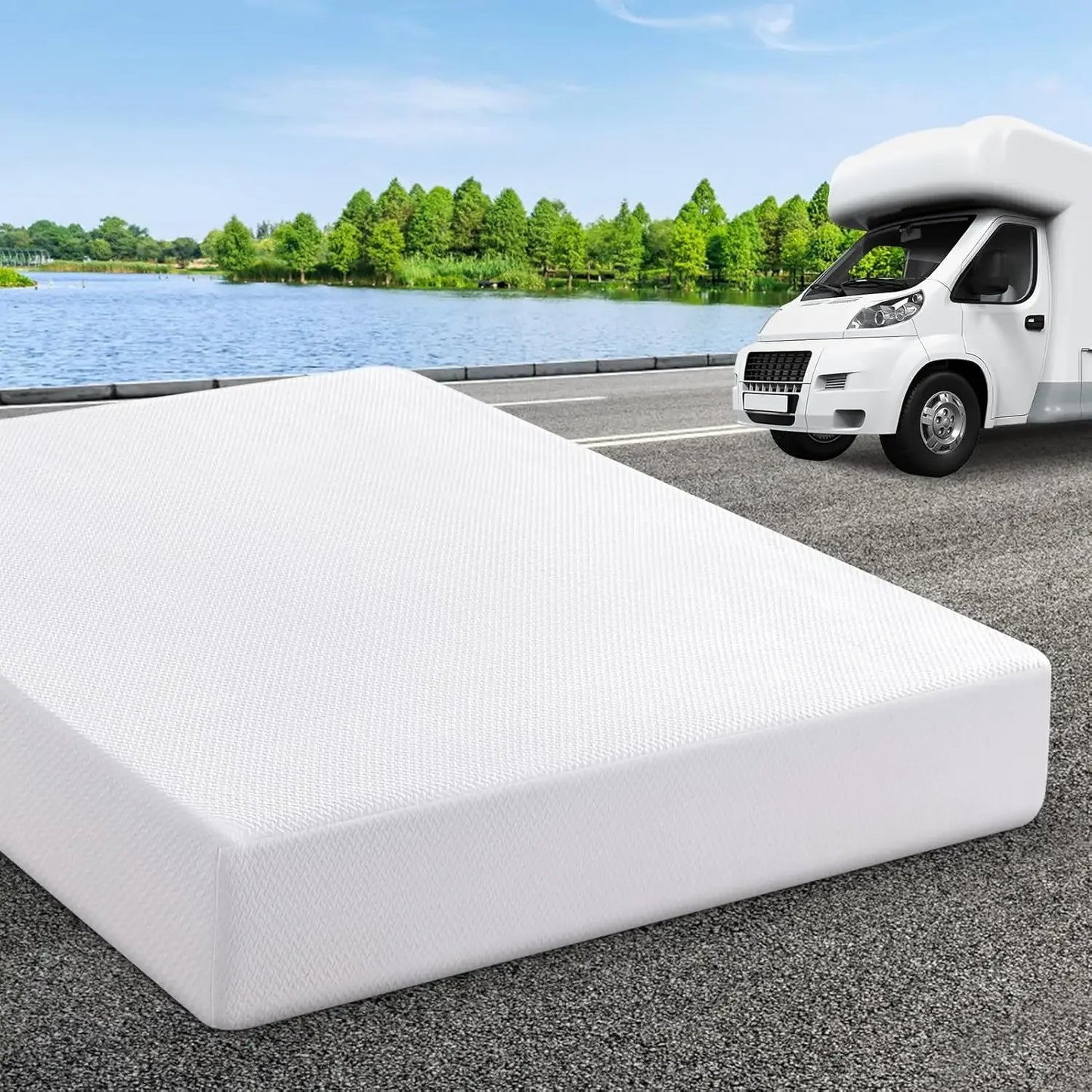 Ljustra RV Mattress Short King 10 Inch Memory Foam Cool Bed in a Box