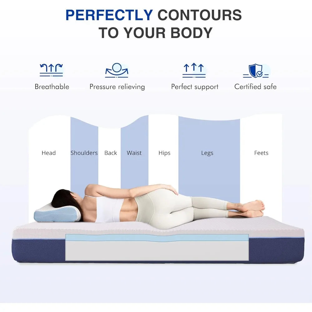 Ljustra 6 Inch Full Gel Cooling Memory Foam Mattress Medium Firm Support
