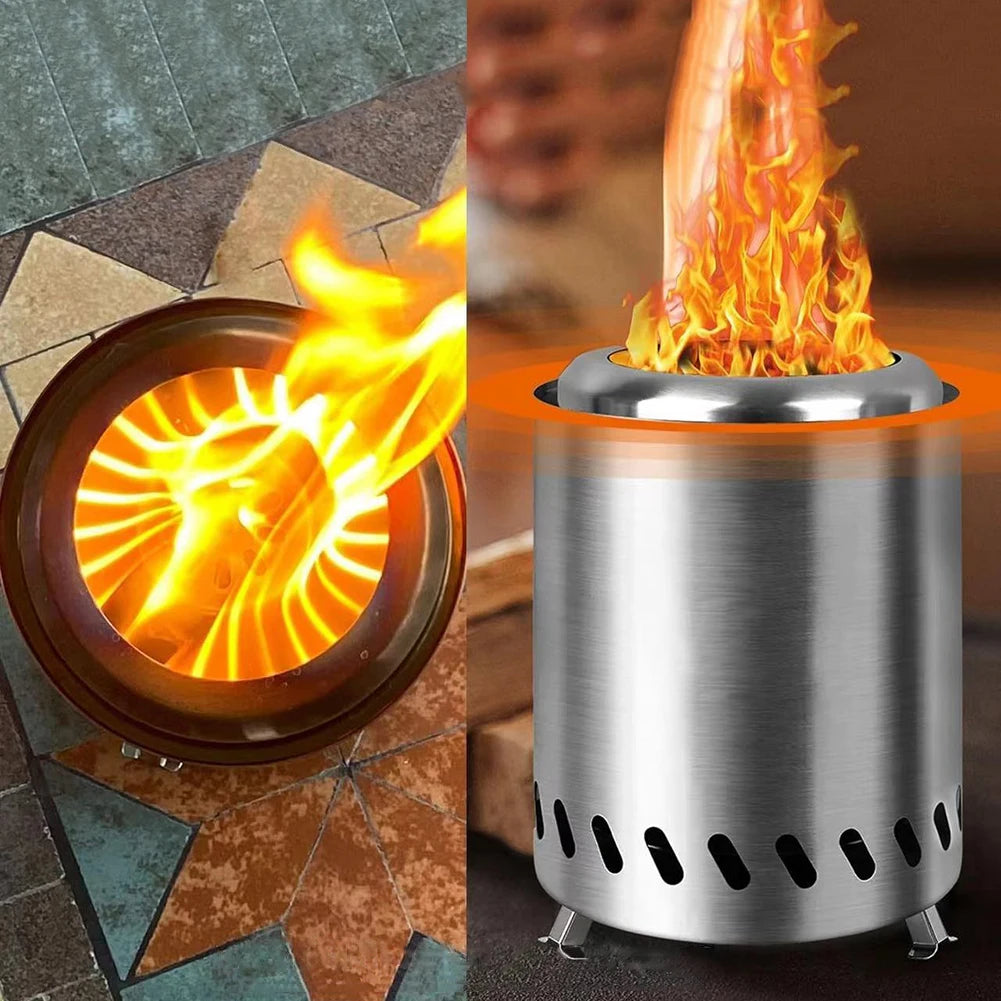 Smokeless Tabletop Fire Pit Stainless Steel Mini Indoor Outdoor Bonfire