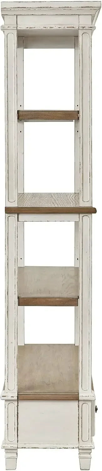 Realyn French Country 75 Inch Bookcase with Drawer Farmhouse Style