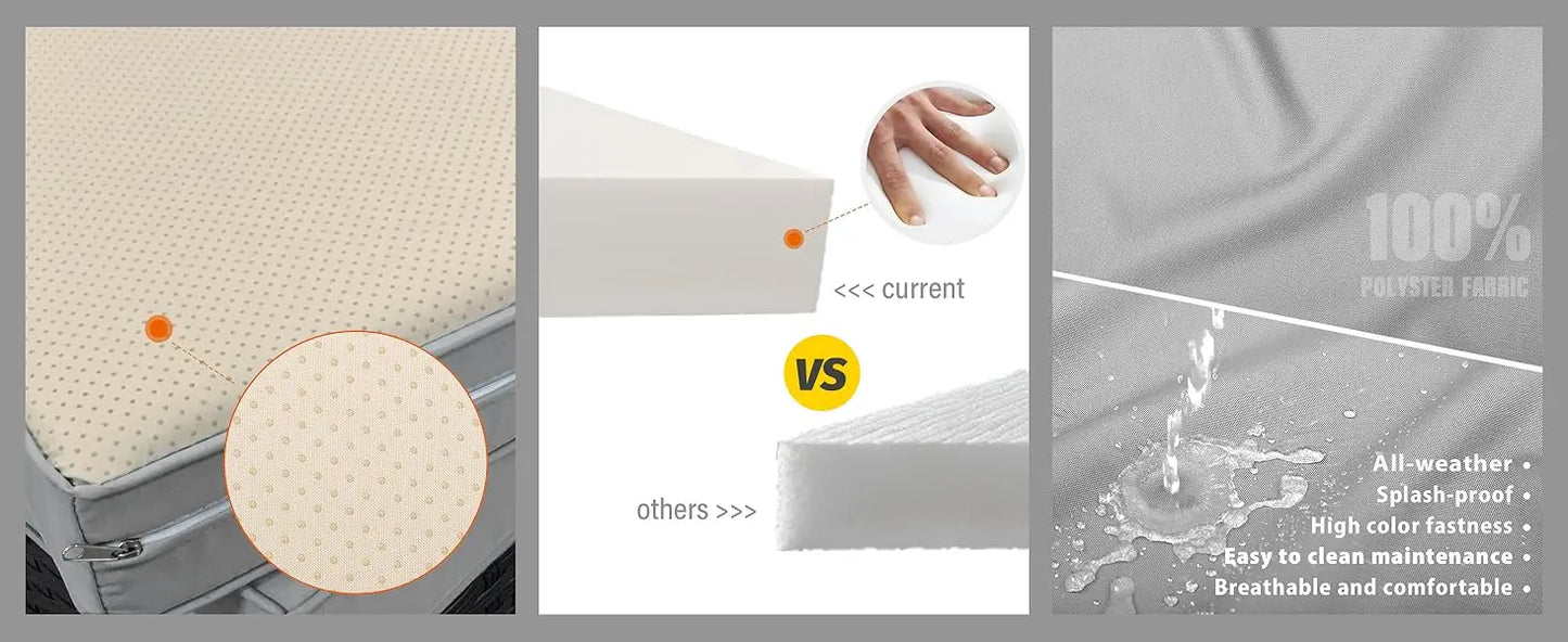 7 Piece Outdoor Furniture Set with Propane Fire Pit Table and Cushions