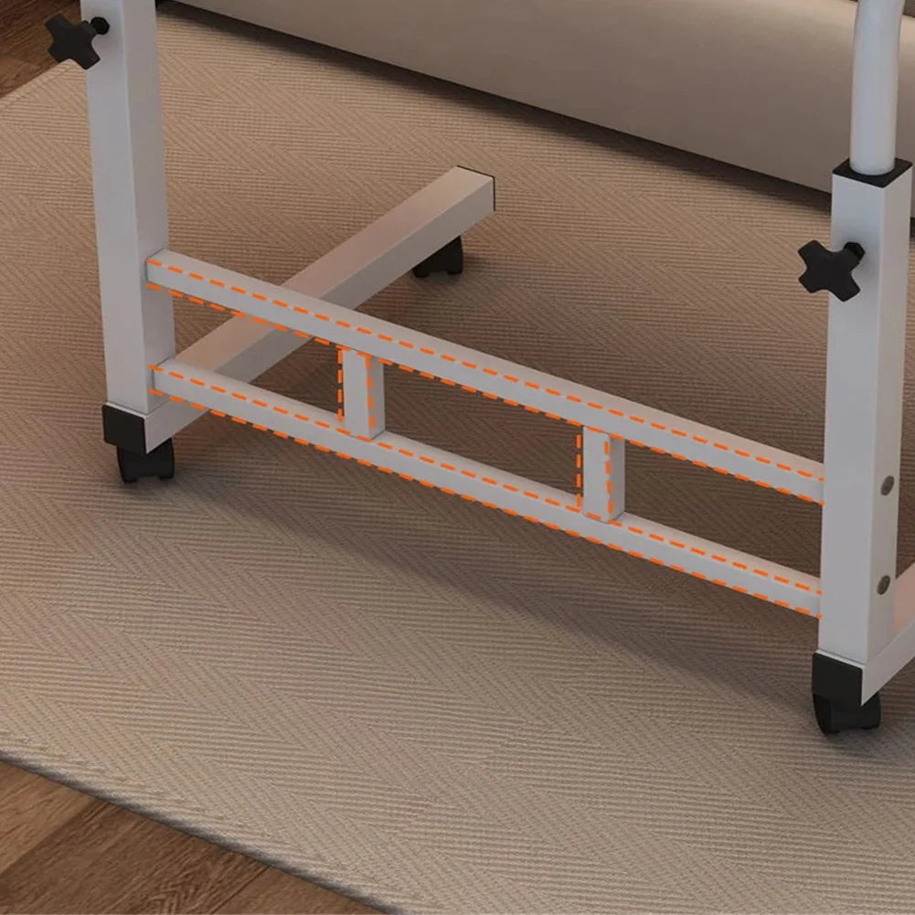 Mobile Computer Desk Adjustable Height Rolling Work Desk for Home