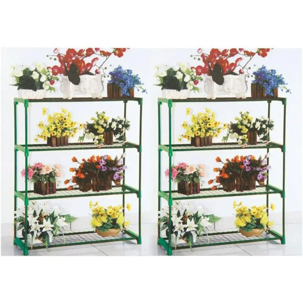 Garden Greenhouse Steel Shelving Unit Plant Stand 2 Pack Storage Racks