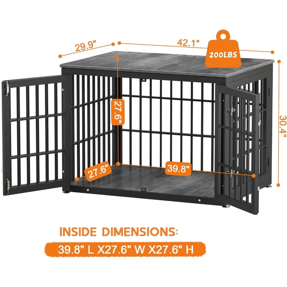 42 Inch Heavy Duty Dog Crate Furniture for Large Medium Dogs End Table