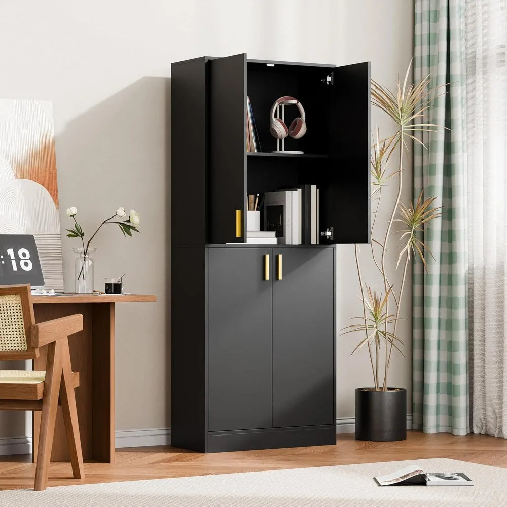 Kitchen Pantry Cabinet 71 Inch Tall Wood Storage Freestanding Cupboard