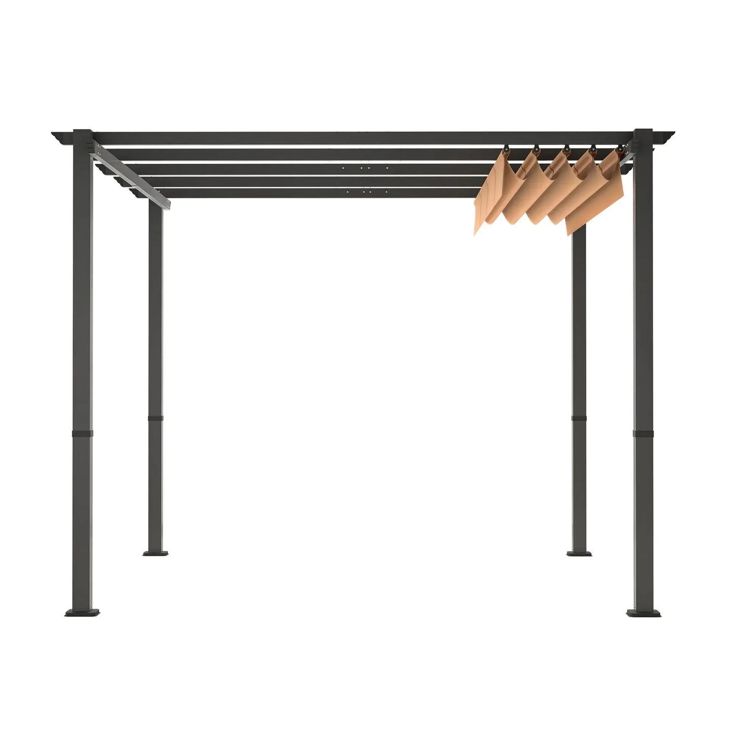 10x10 Aluminum Patio Pergola Retractable Canopy Outdoor Shade Shelter